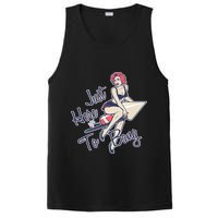 Retro Pin Up Just Here To Bang PosiCharge Competitor Tank