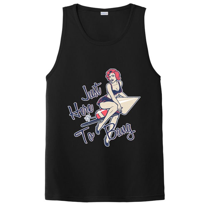 Retro Pin Up Just Here To Bang PosiCharge Competitor Tank