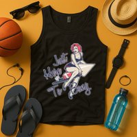 Retro Pin Up Just Here To Bang Tank Top