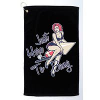 Retro Pin Up Just Here To Bang Golf Towel