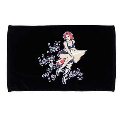 Retro Pin Up Just Here To Bang Microfiber Hand Towel