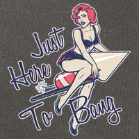 Retro Pin Up Just Here To Bang Cotton Canvas Backpack
