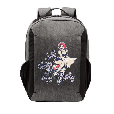 Retro Pin Up Just Here To Bang Vector Backpack