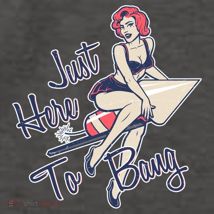 Retro Pin Up Just Here To Bang Vector Backpack
