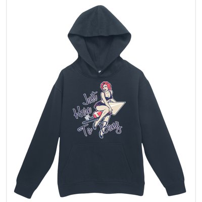 Retro Pin Up Just Here To Bang Urban Pullover Hoodie