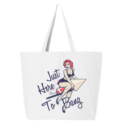 Retro Pin Up Just Here To Bang 25L Jumbo Tote