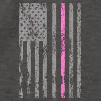 Retro Pink Thin Line Breast Cancer Awareness USA Flag Vector Backpack