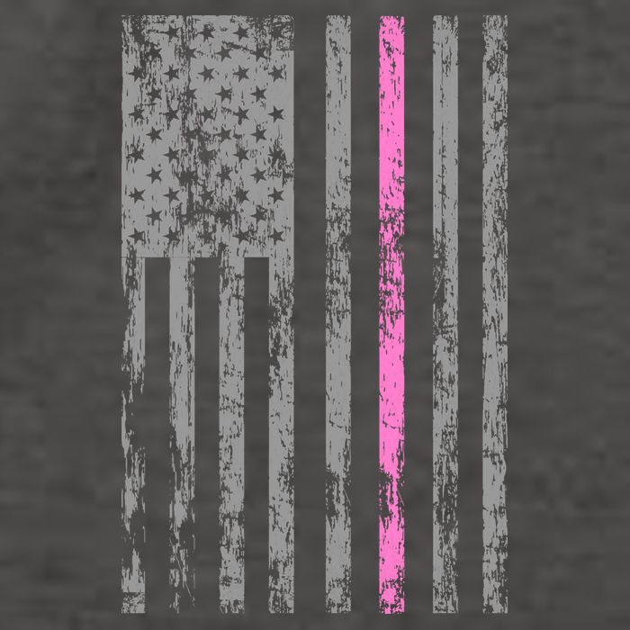 Retro Pink Thin Line Breast Cancer Awareness USA Flag Vector Backpack