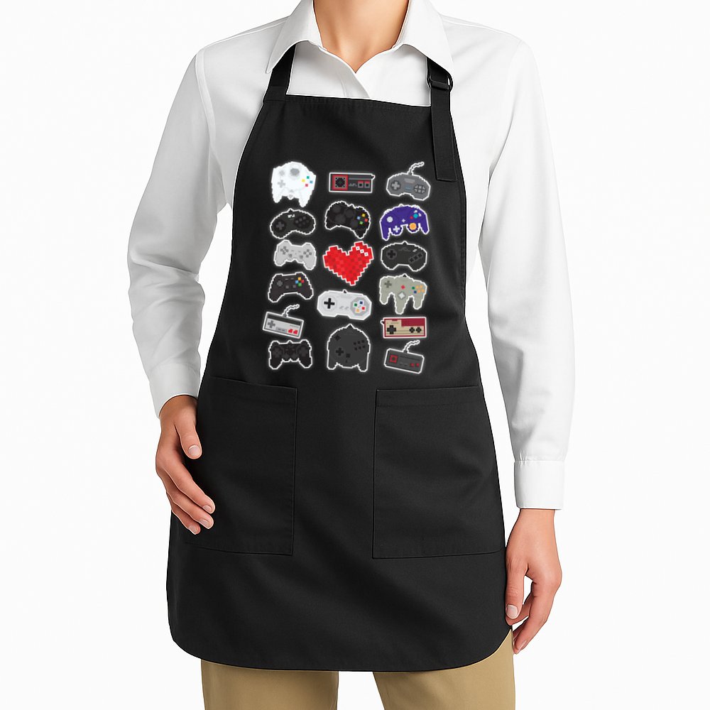 Retro Pixel Remote Love Apron