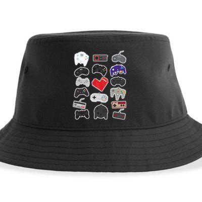 Retro Pixel Remote Love Sustainable Bucket Hat