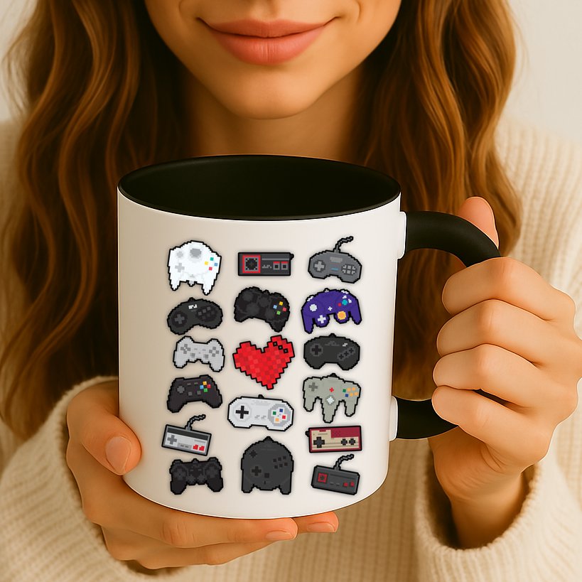 Retro Pixel Remote Love Mug