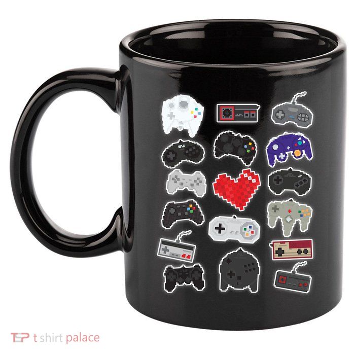 Retro Pixel Remote Love 11oz C Handle Ceramic Mug