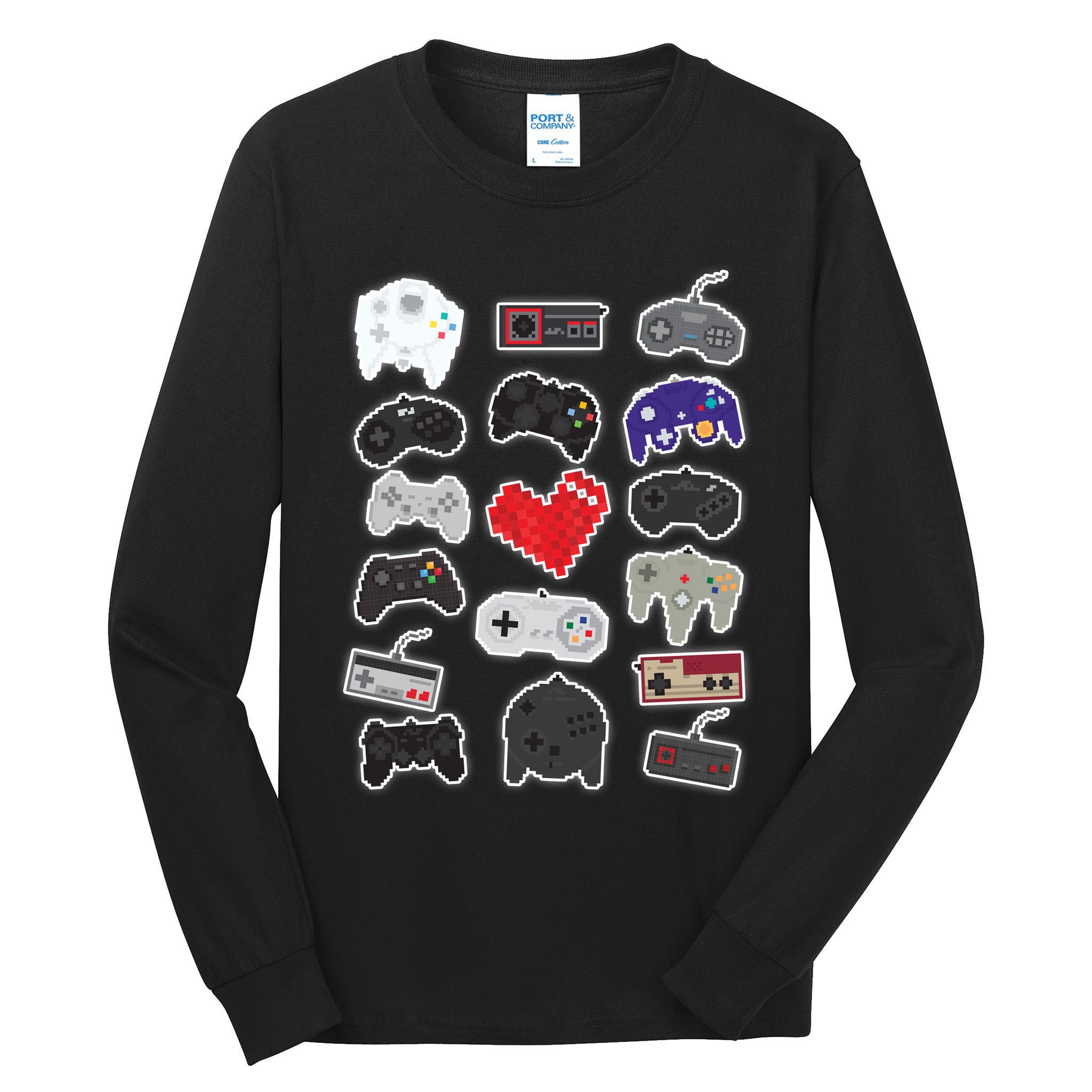 Retro Pixel Remote Love Tall Long Sleeve T-Shirt