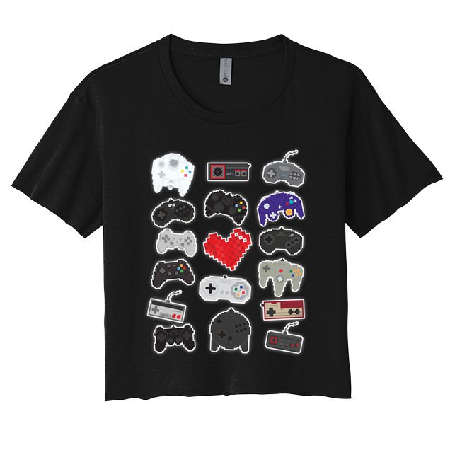 Retro Pixel Remote Love Crop Top