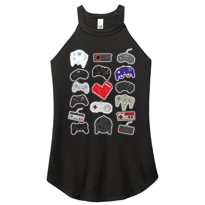 Retro Pixel Remote Love Women's Perfect Tri Rocker Tank