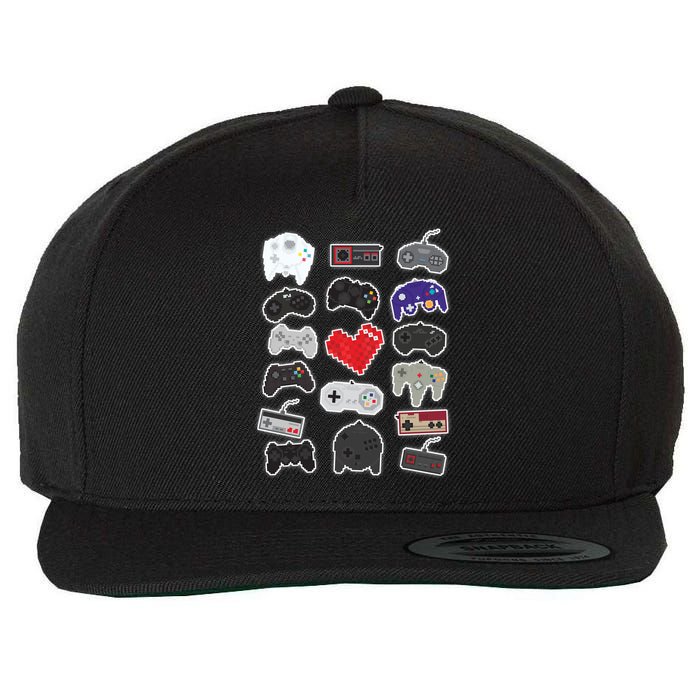 Retro Pixel Remote Love Wool Snapback Cap