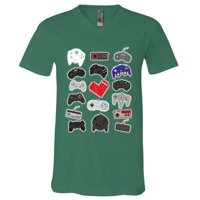 Retro Pixel Remote Love V-Neck T-Shirt