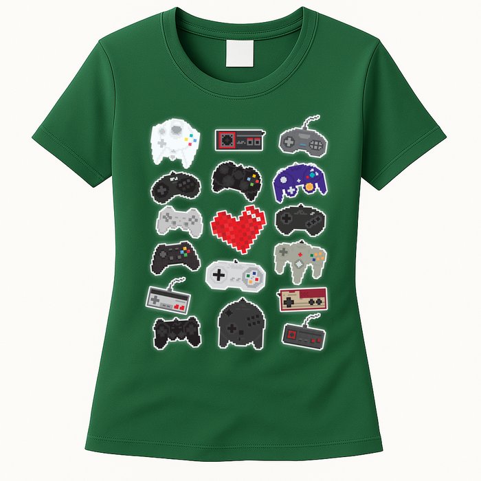 Retro Pixel Remote Love Womens T-Shirt