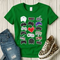 Retro Pixel Remote Love Womens T-Shirt