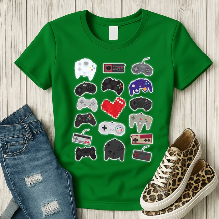 Retro Pixel Remote Love Womens T-Shirt