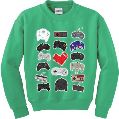 Retro Pixel Remote Love Kids Sweatshirt