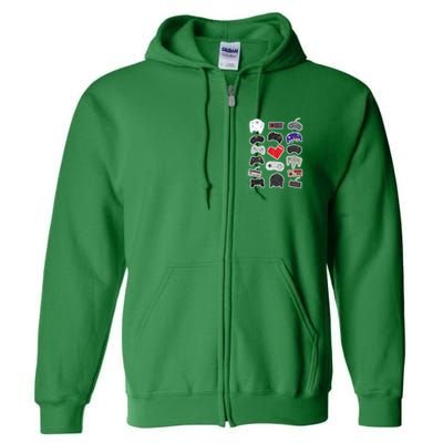 Retro Pixel Remote Love Full Zip Hoodie