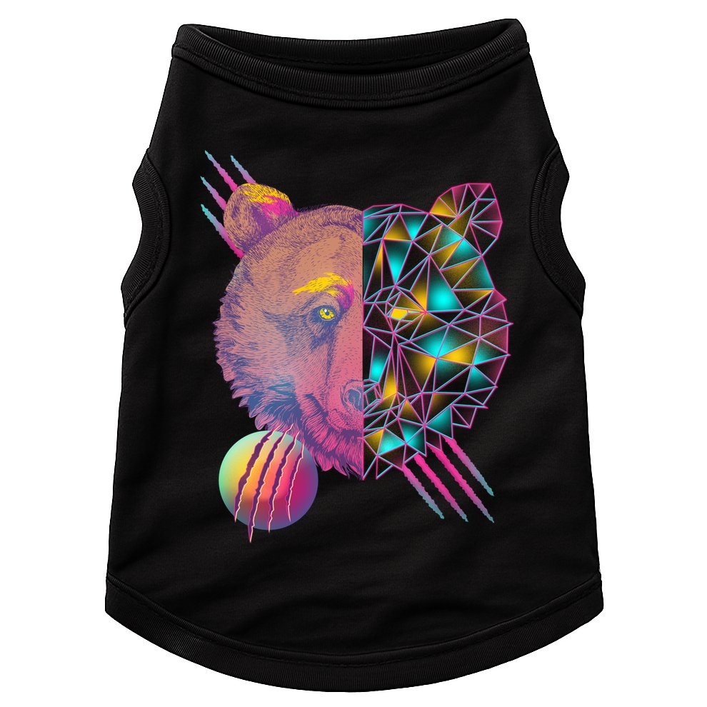 Retro Polygon Bear Vintage 80's Doggie Tank
