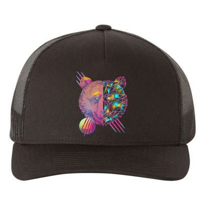 Retro Polygon Bear Vintage 80's Yupoong Adult 5-Panel Trucker Hat