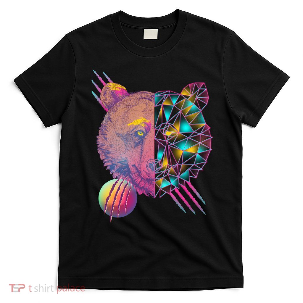 Retro Polygon Bear Vintage 80's T-Shirt