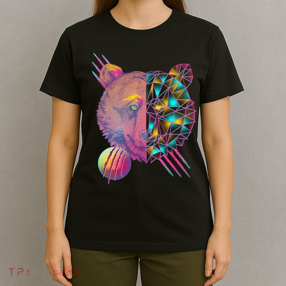 Retro Polygon Bear Vintage 80's T-Shirt