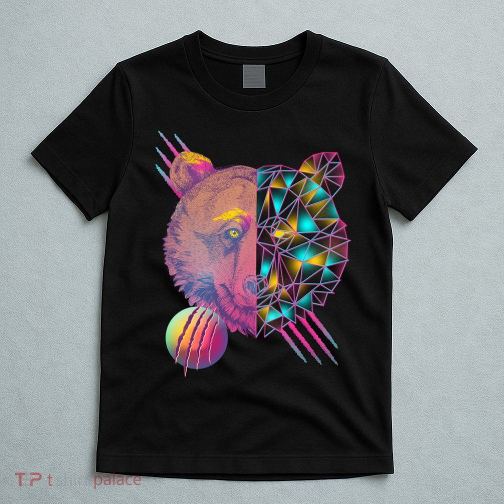 Retro Polygon Bear Vintage 80's T-Shirt