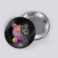 Retro Polygon Bear Vintage 80's Button