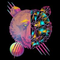 Retro Polygon Bear Vintage 80's Button