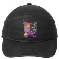 Retro Polygon Bear Vintage 80's 7-Panel Snapback Hat