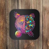 Retro Polygon Bear Vintage 80's Coaster