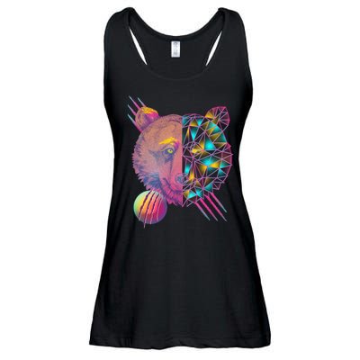 Retro Polygon Bear Vintage 80's Ladies Essential Flowy Tank