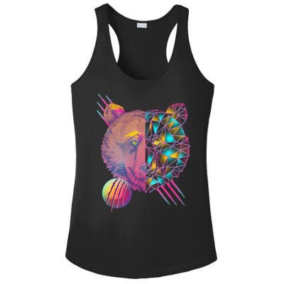 Retro Polygon Bear Vintage 80's Ladies PosiCharge Competitor Racerback Tank