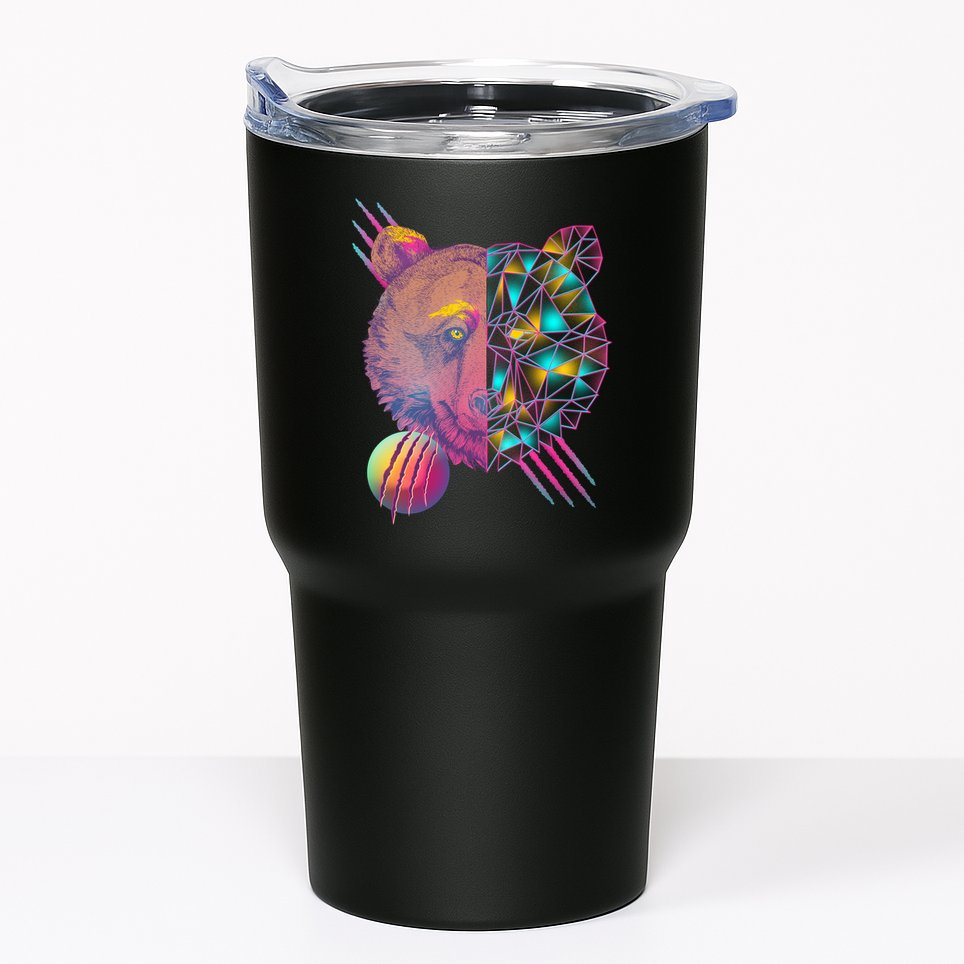 Retro Polygon Bear Vintage 80's Tumbler