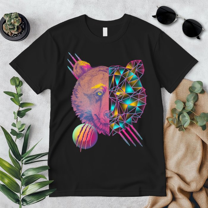 Retro Polygon Bear Vintage 80's Premium T-Shirt