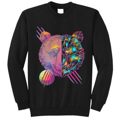 Retro Polygon Bear Vintage 80's Tall Sweatshirt