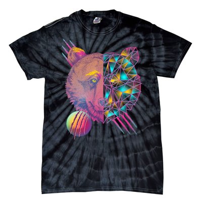 Retro Polygon Bear Vintage 80's Tie-Dye T-Shirt