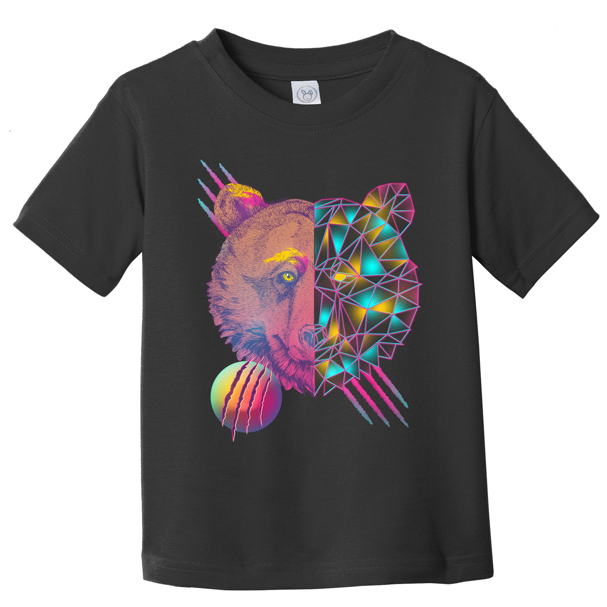 Retro Polygon Bear Vintage 80's Toddler T-Shirt
