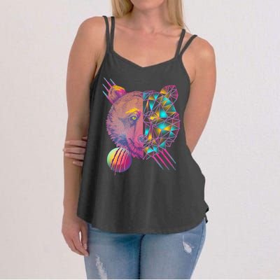 Retro Polygon Bear Vintage 80's Women's Strappy Tank