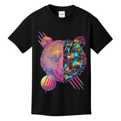 Retro Polygon Bear Vintage 80's Kids T-Shirt