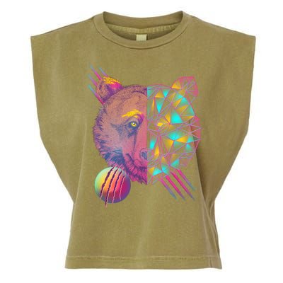 Retro Polygon Bear Vintage 80's Garment-Dyed Women's Muscle Tee