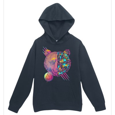 Retro Polygon Bear Vintage 80's Urban Pullover Hoodie