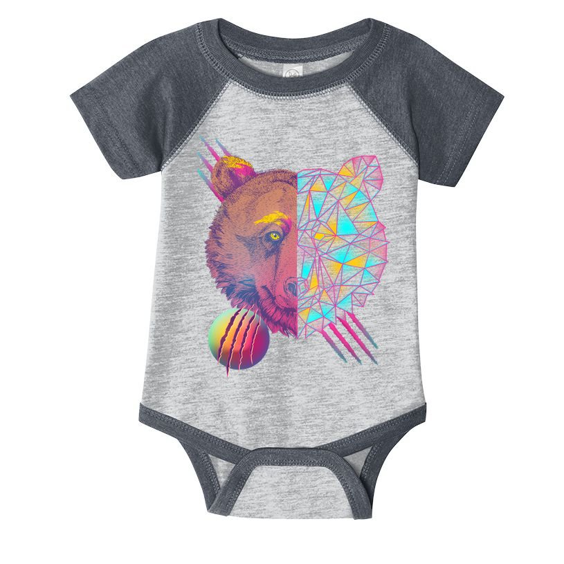Retro Polygon Bear Vintage 80's Infant Baby Jersey Bodysuit
