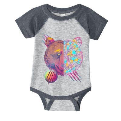 Retro Polygon Bear Vintage 80's Infant Baby Jersey Bodysuit