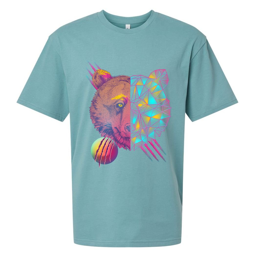 Retro Polygon Bear Vintage 80's Sueded Cloud Jersey T-Shirt