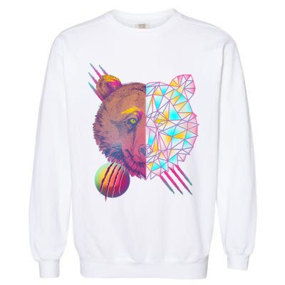 Retro Polygon Bear Vintage 80's Garment-Dyed Sweatshirt